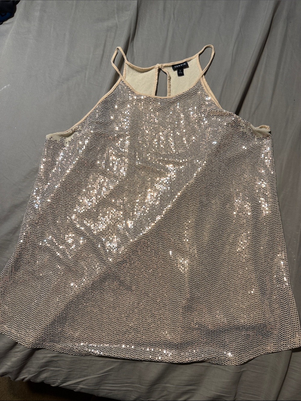 torrid Champagne Sequin Halter Cami Top